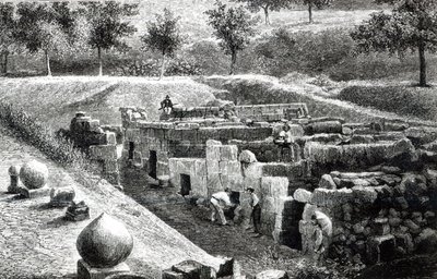 Etruskiske grave udgravet af Signor Mancini i Orvieto af English School