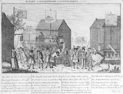Europe in Masquerade, eller den kongelige farce, af G. Foster, 1747 af English School