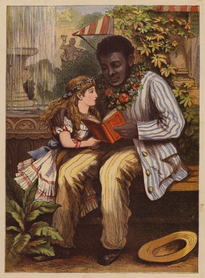 Eva og onkel Tom (farvelitografi) af English School