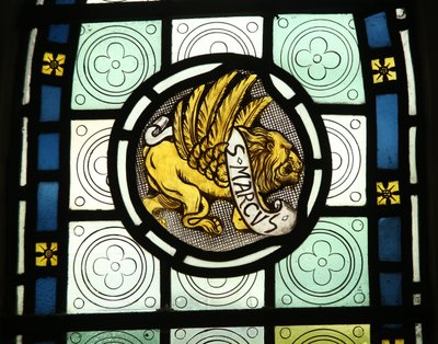 Evangelist-emblem: Markus af English School