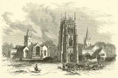 Evesham Abbey (gravering) af English School