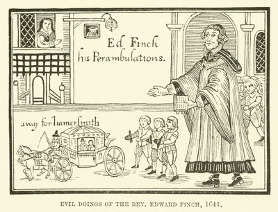 Pastor Edward Finchs onde gerninger, 1641 af English School