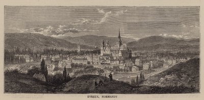 Evreux, Normandiet (gravering) af English School