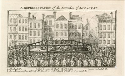 Henrettelse af Lord Lovat (kobberstik) af English School