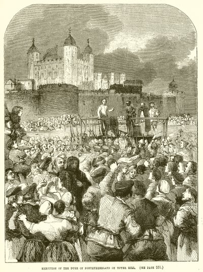 Henrettelse af hertugen af Northumberland på Tower Hill af English School