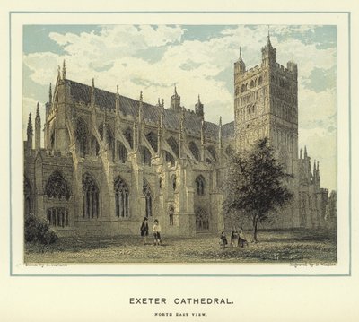 Exeter Cathedral, udsigt mod nordøst af English School