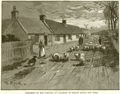Ydersiden af hytten ved Alloway, hvor Burns blev født af English School