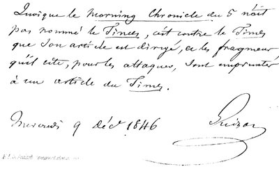 F P G Guizot, (eminent statsmand) af English School