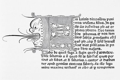 Faksimile af en side fra Catholicon, trykt af Johannes Gutenberg, Mainz, 1460 af English School