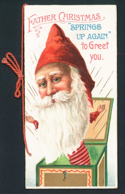 Julemanden Jack-In-The-Box, julekort af English School