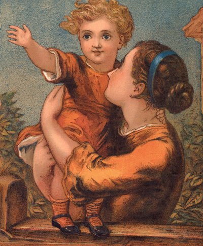 "Far kommer!" (farve litho) af English School