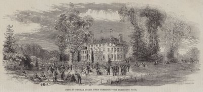 Fest ved Denham Court, nær Uxbridge (gravering) af English School