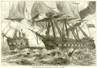 Kæmp mellem Chesapeake og Shannon af English School