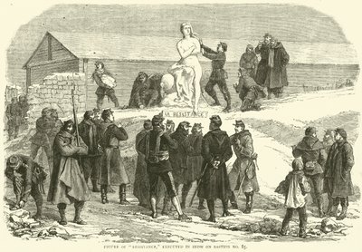 Figur af modstand, udført i sne på bastion nr. 85, december 1870 af English School