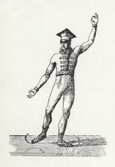 Figur af en mand, der løber på skøjter af English School