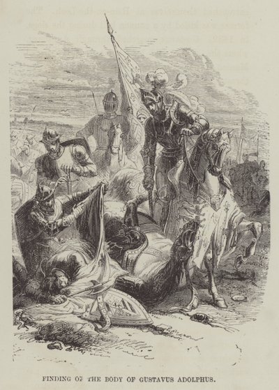 Fund af liget af Gustavus Adolphus (gravering) af English School