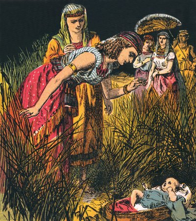 At finde spædbarnet Moses af English School