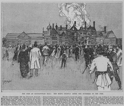 Brand i Sandringham, Norfolk af English School