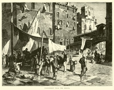 Fish-market near the Rialto  af English School