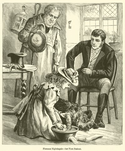 Florence Nightingale, hendes første patient (gravering) af English School