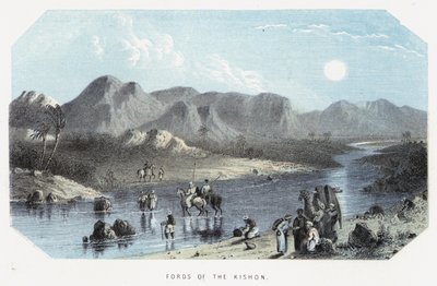 Fords of the Kishon (farvet gravering) af English School