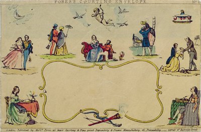 Forss Courting Envelope, pub. af herrer Fores, c. 1840 af English School