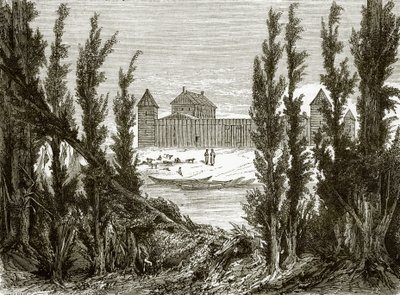 Fort Edmonton, ved den øvre Saskatchewan-flod af English School