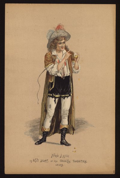 Fred Leslie, engelsk skuespiller og sanger (farve litho) af English School
