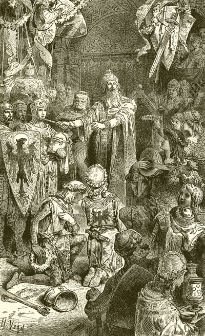 Frederick Barbarossas Court i Mayence af English School