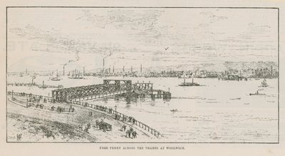Gratis færge over Themsen ved Woolwich af English School
