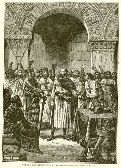 Franske korsfarere på vej.--Proklamation af Godfrey som leder af English School