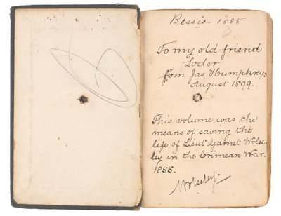 Fransk og engelsk grammatikbog, der tilhører løjtnant Garnet Joseph Wolseley (bog) af English School