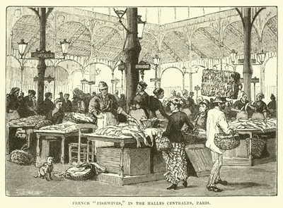 Franske fiskekoner, i Halles Centrales, Paris af English School