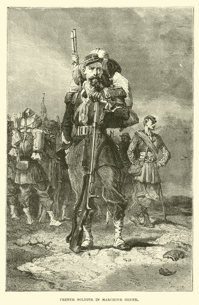 Fransk soldat i marchrækkefølge af English School
