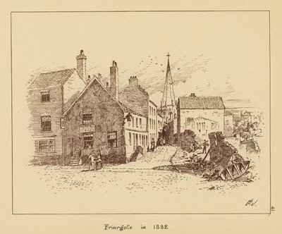 Friargate i 1882 (litografi) af English School