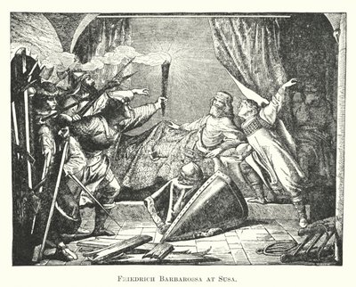 Friedrich Barbarossa ved Susa (kobberstik) af English School