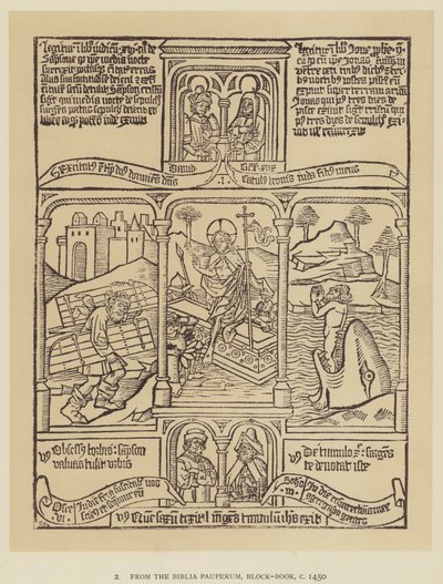 Fra Biblia pauperum, blokbog, c 1450 (litho) af English School