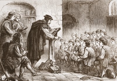 Froments skole ved Molard, illustration fra The History of Protestantism af James Aitken Wylie (1808-1890), pub. 1878 af English School