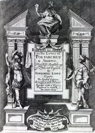 Frontispice for Argenis af John Barclay, anden engelsk udgave, 1636 af English School