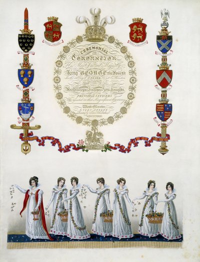 Frontispiece, from "Ceremonial of the Coronation of his Most Sacred Majesty King George the Fourth", by John Whittaker, 1823dani af English School