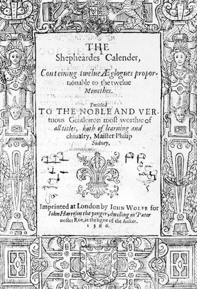 Frontispice af The Shephardes Calender af Esmond Spenser (1552-99), udgivet 1586 af English School