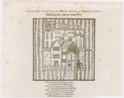 Frontispice til Hollands Leaguer, 1632. Paris Have af English School