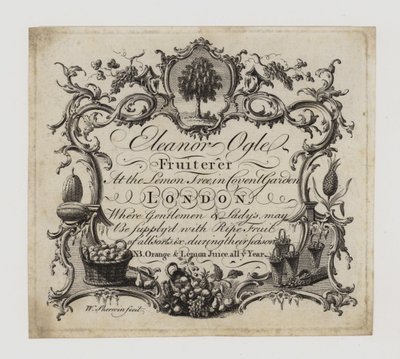 Fruiterer, Eleanor Ogle, handelskort af English School