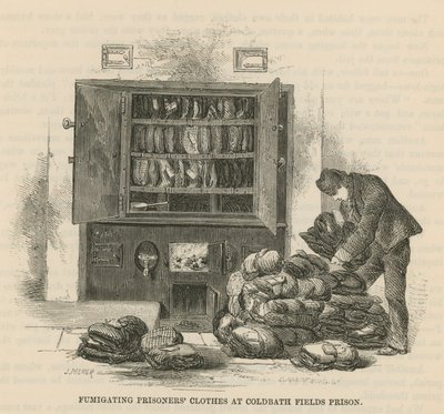 Desinfektion der Kleidung von Gefangenen im Coldbath Fields Prison von English School