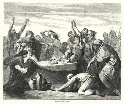 Aarons begravelse (gravering) af English School