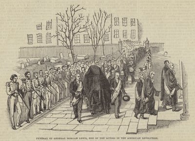 Begravelse af general Morgan Lewis, en af skuespillerne i den amerikanske revolution af English School