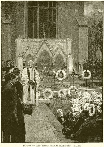 Lord Beaconsfields begravelse i Hughenden af English School