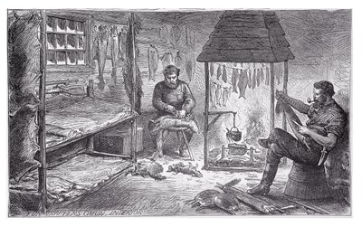 Pelsfangere i Canada, 1880 af English School