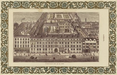 Furnivals Inn som i 1750 (farvegravering) af English School
