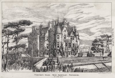 Fyndynate House, nær Aberfeldy, Perthshire (gravering) af English School